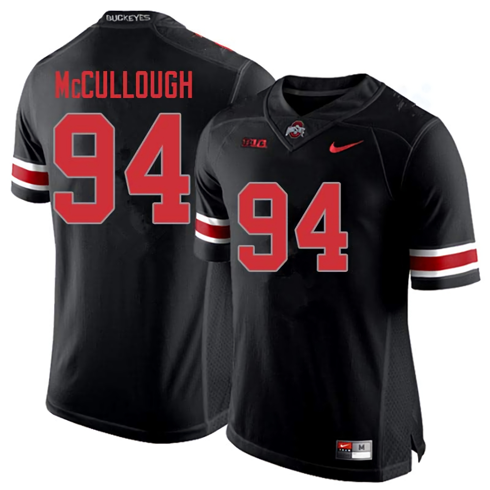 Roen McCullough Ohio State Buckeyes Men's NCAA #94 Nike Blackout College Stitched Football Jersey AWM4556HF